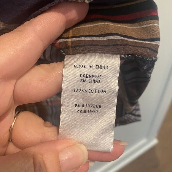 Parish Nation Y2K Shirt Mens Large Brown Plaid Hip Hop Streetwear Logos Retro - Picture 11 of 12